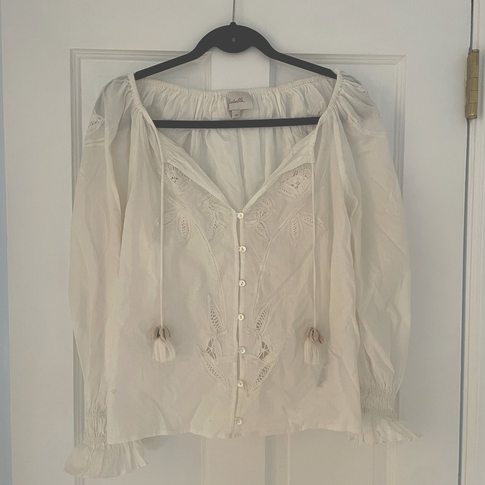 Cleobella white blouse with openwork detail, XS
